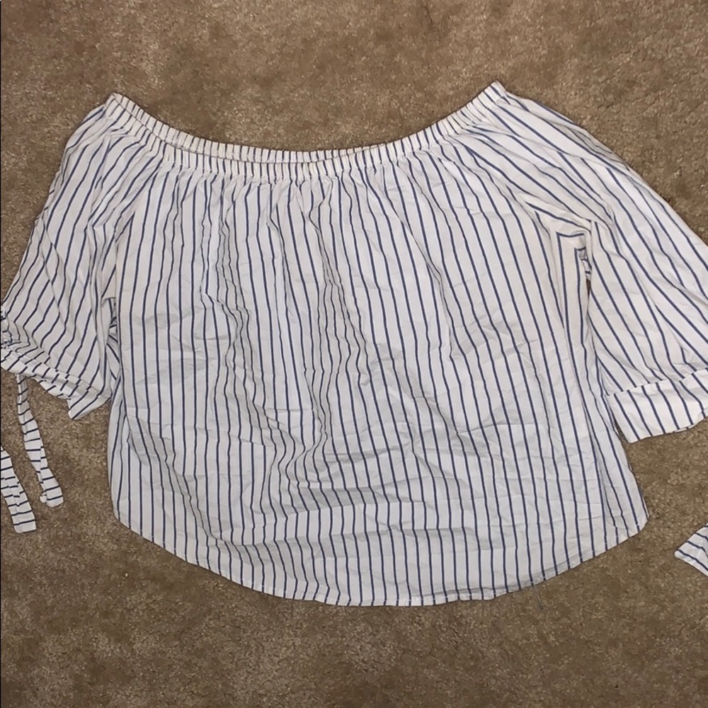 Off the shoulder striped top
